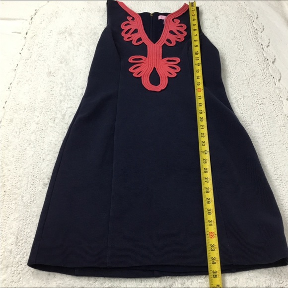 Lilly Pulitzer JANICE Shift Dress Navy / Coral Size M - Picture 7 of 11